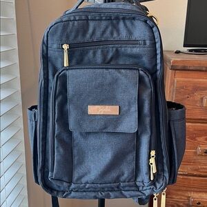 Ju-Ju-Be Navy Backpack with Gold Hardware